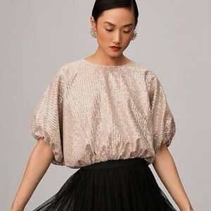 NWT! ✨ Anthropologie Endless Rose Sequin Bubble Top